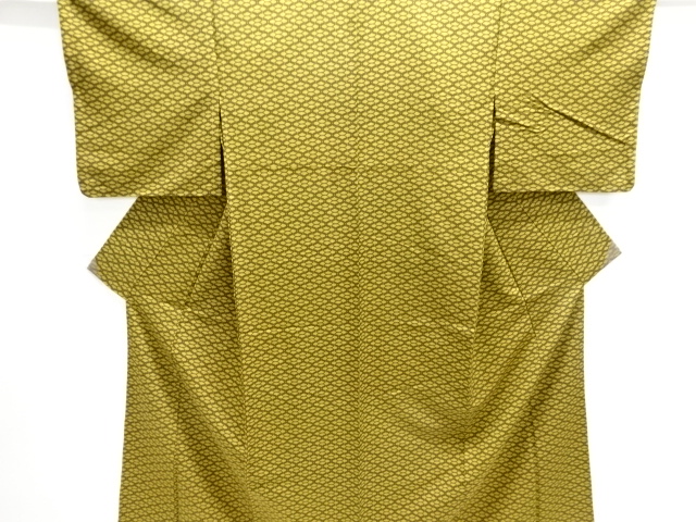 網目模様上代紬単衣着物